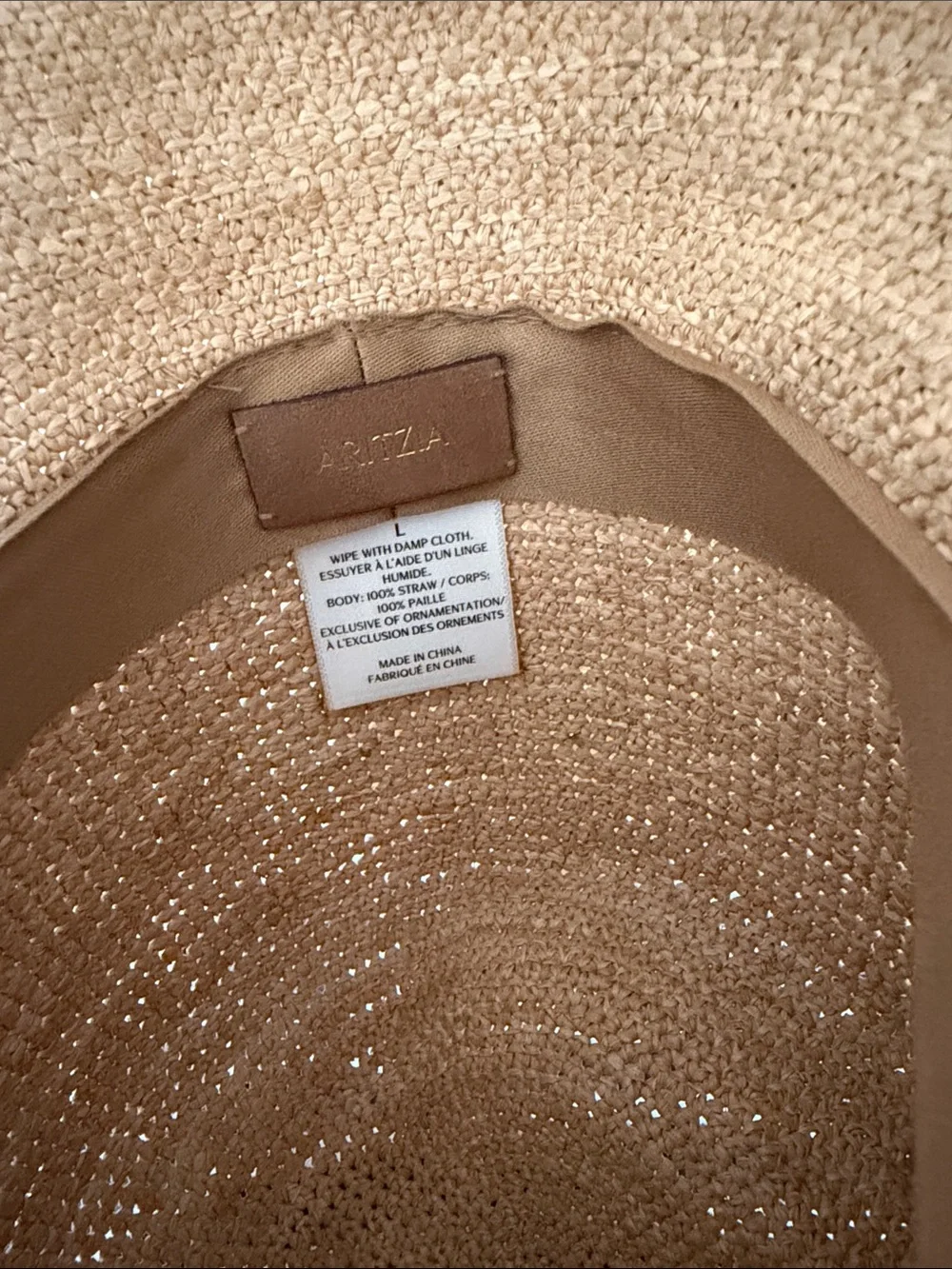 Aritzia Straw Frayed Brim Sun Hat — Natural Beige